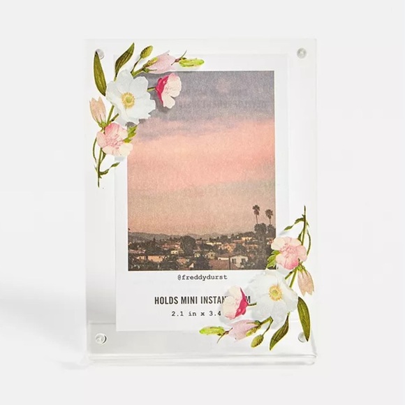 Floral Print Acrylic Instax Mini Photo Picture Frame - Picture 1 of 4